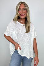 Zen Zone Oversized Semi-Sheer Knit Pocket Top - BACK IN STOCK - Madison and Mallory