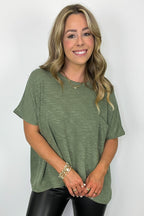 Zen Zone Oversized Semi-Sheer Knit Pocket Top - BACK IN STOCK - Madison and Mallory