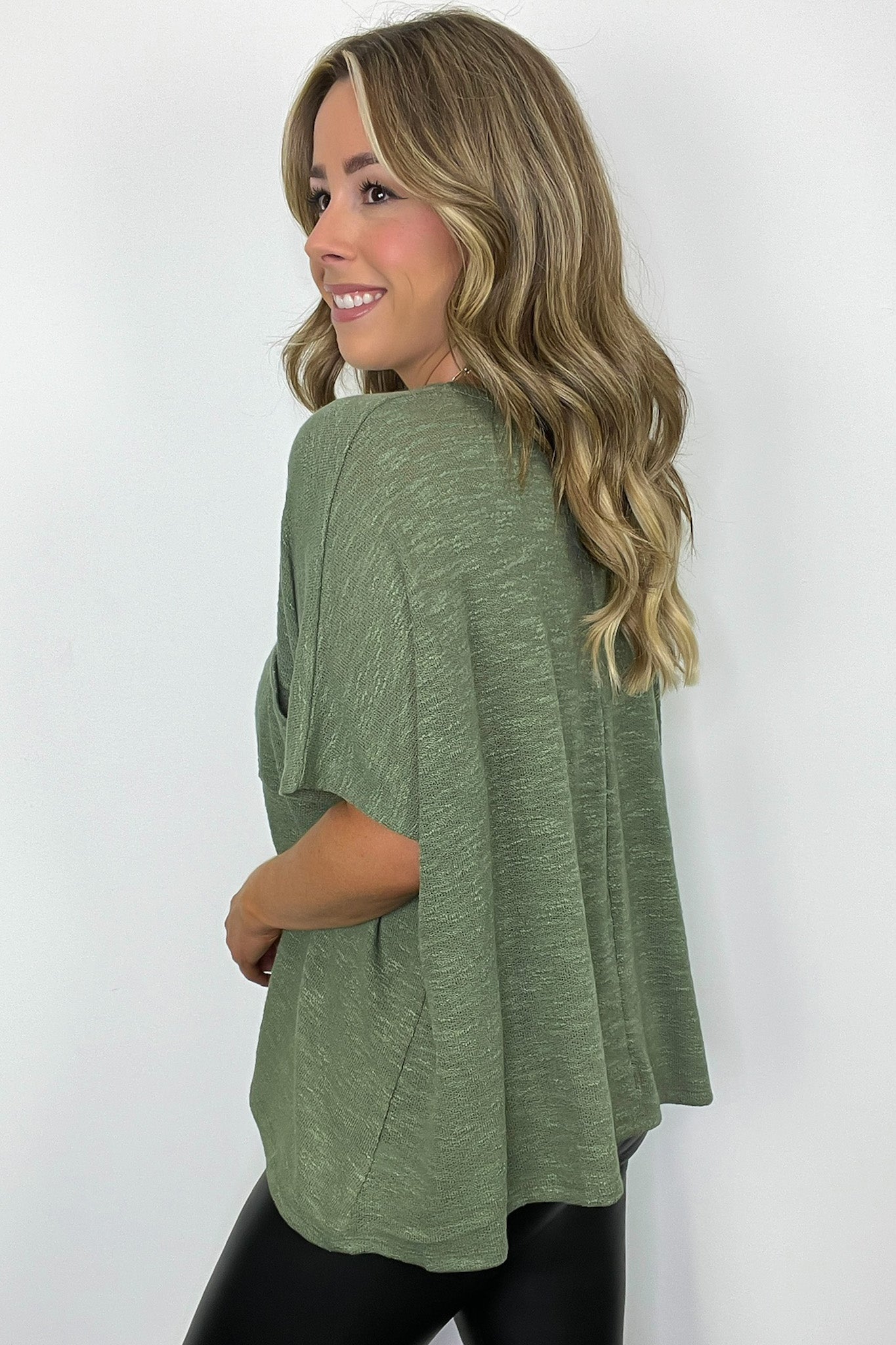 Zen Zone Oversized Semi-Sheer Knit Pocket Top - BACK IN STOCK - Madison and Mallory