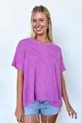 Bright Mauve / SM Zen Zone Oversized Semi-Sheer Knit Pocket Top - BACK IN STOCK - Madison and Mallory