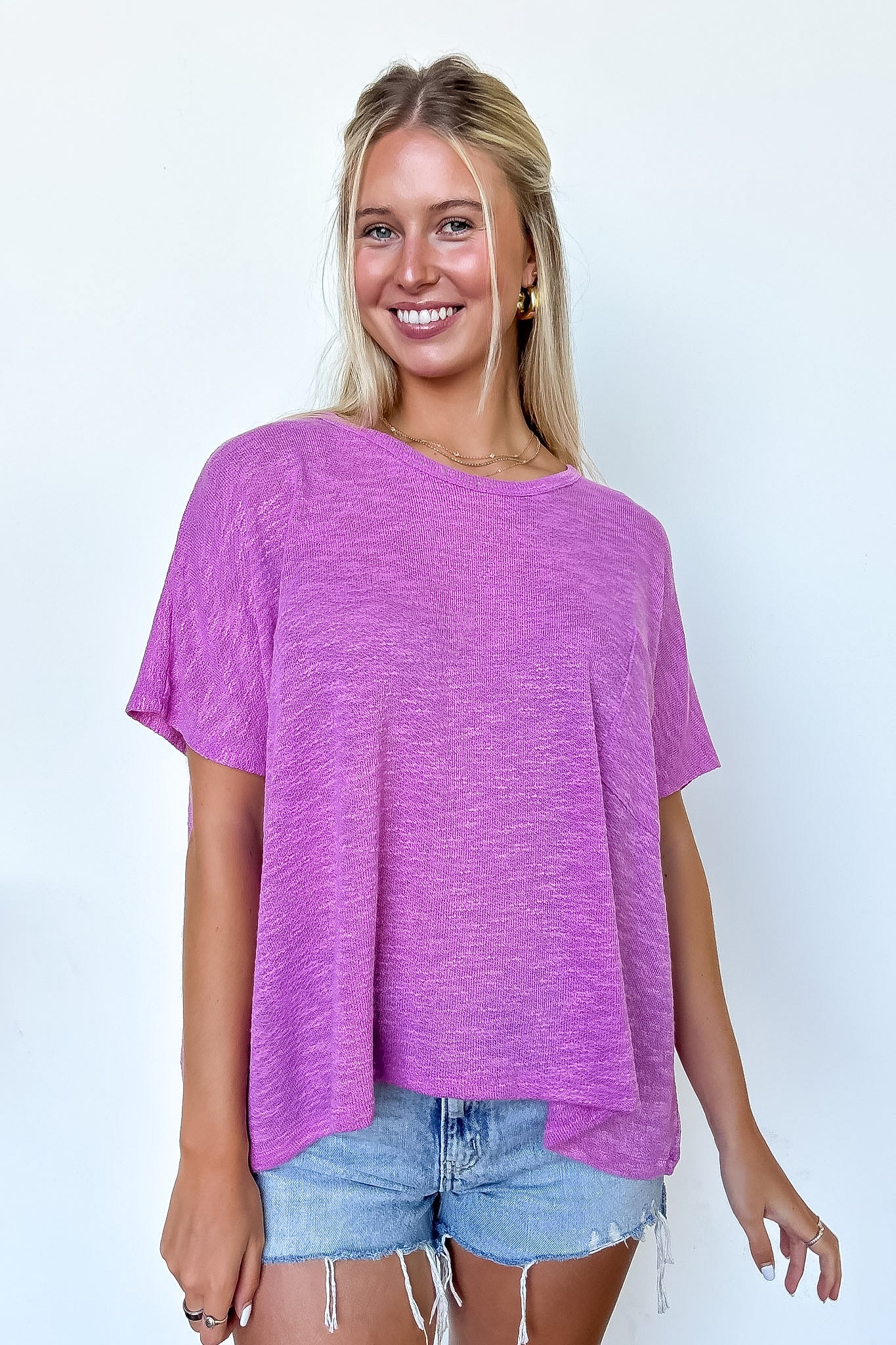 Bright Mauve / SM Zen Zone Oversized Semi-Sheer Knit Pocket Top - BACK IN STOCK - Madison and Mallory