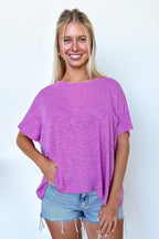 Zen Zone Oversized Semi-Sheer Knit Pocket Top - BACK IN STOCK
