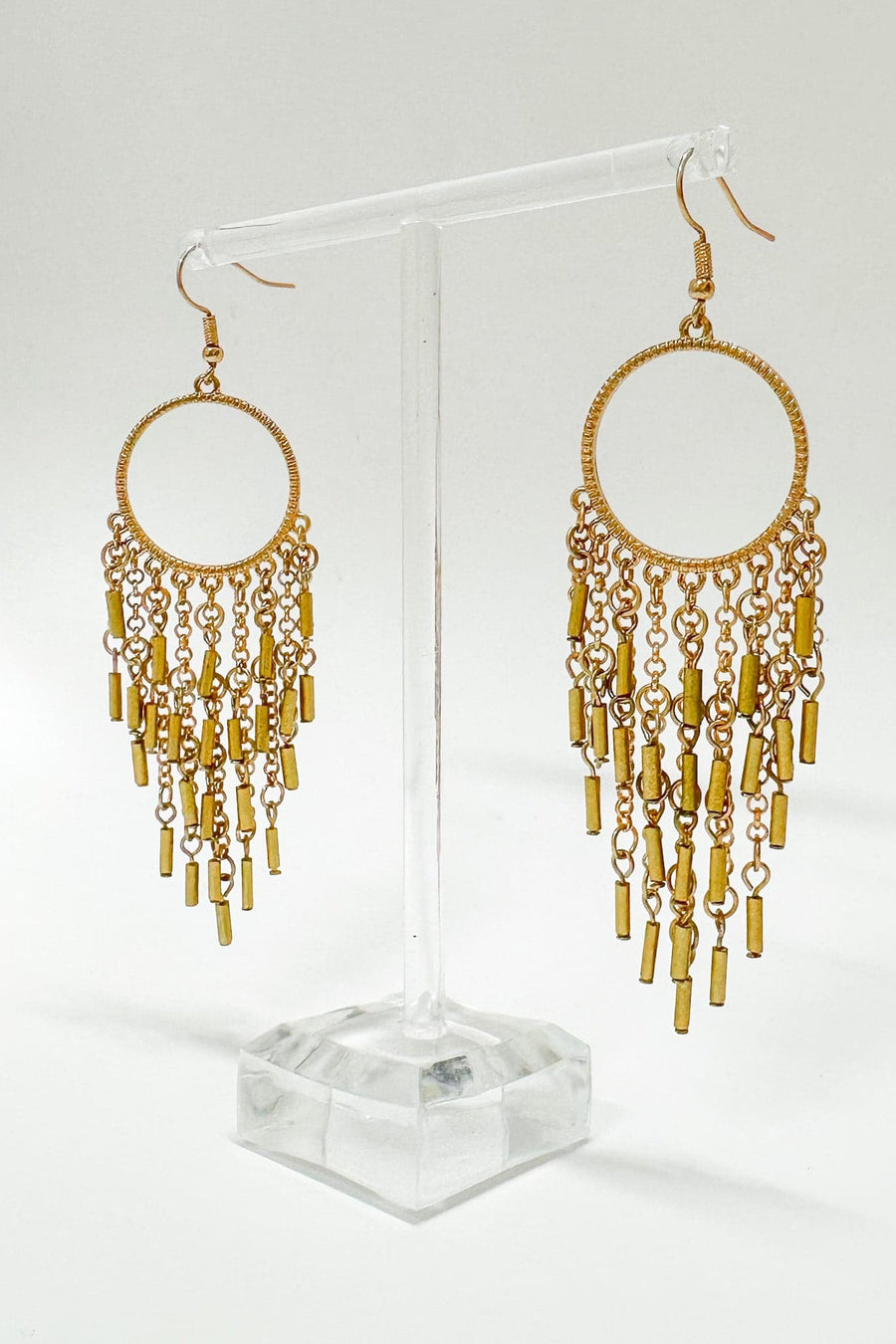 Gold Zephyra Tassel Drop Earrings - Madison and Mallory