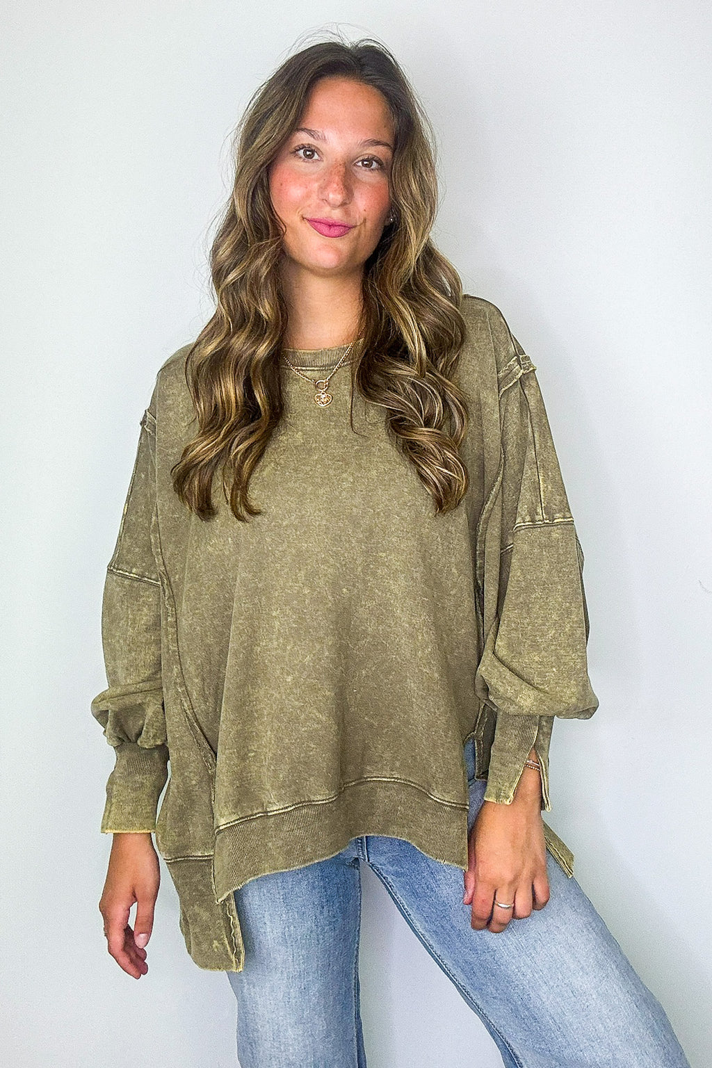 August Glow Acid Wash Pullover