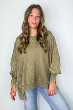 August Glow Acid Wash Pullover