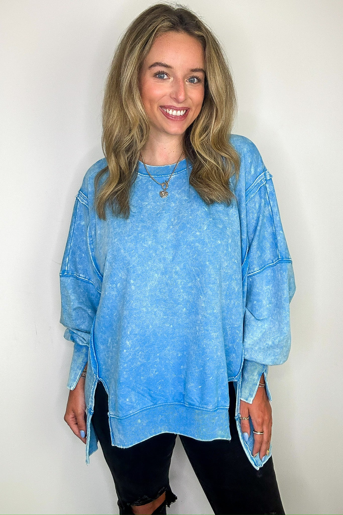 Deep Sky / SM August Glow Acid Wash Pullover - BACK IN STOCK - Madison and Mallory