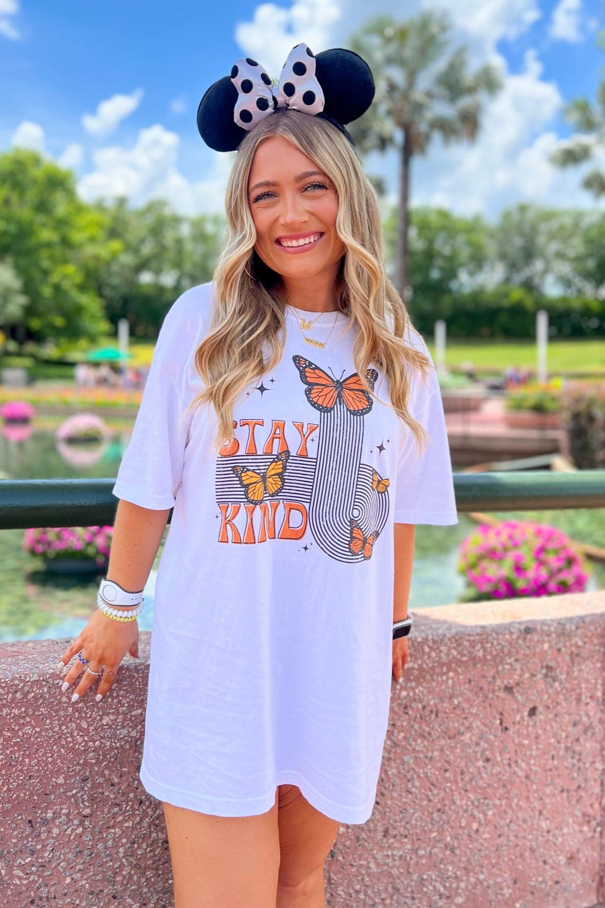 White / SM Stay Kind Butterfly Vintage Oversized Graphic Tee - Madison and Mallory