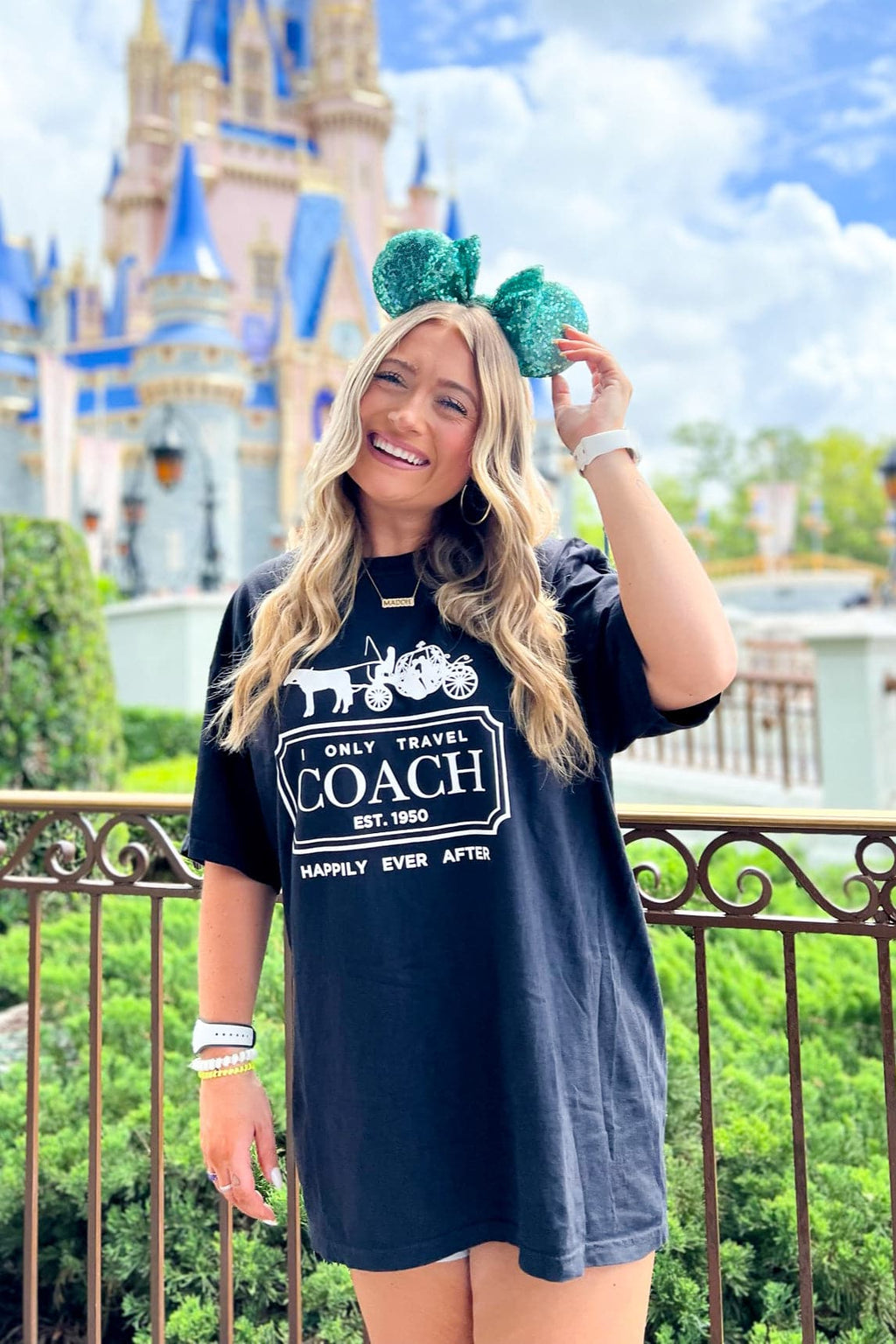 Black / SM I Only Travel Coach Oversized Graphic Tee - FINAL SALE - Madison and Mallory