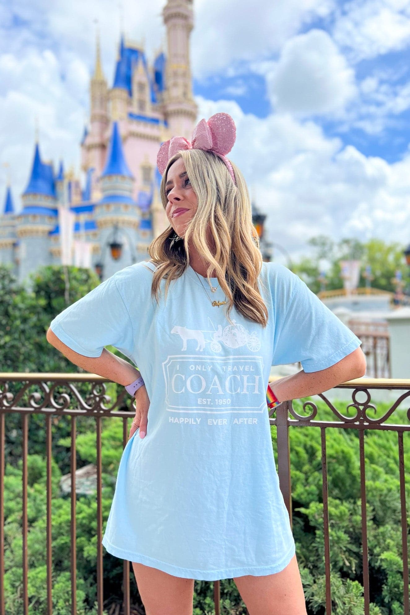 Chambray / SM I Only Travel Coach Oversized Graphic Tee - FINAL SALE - Madison and Mallory
