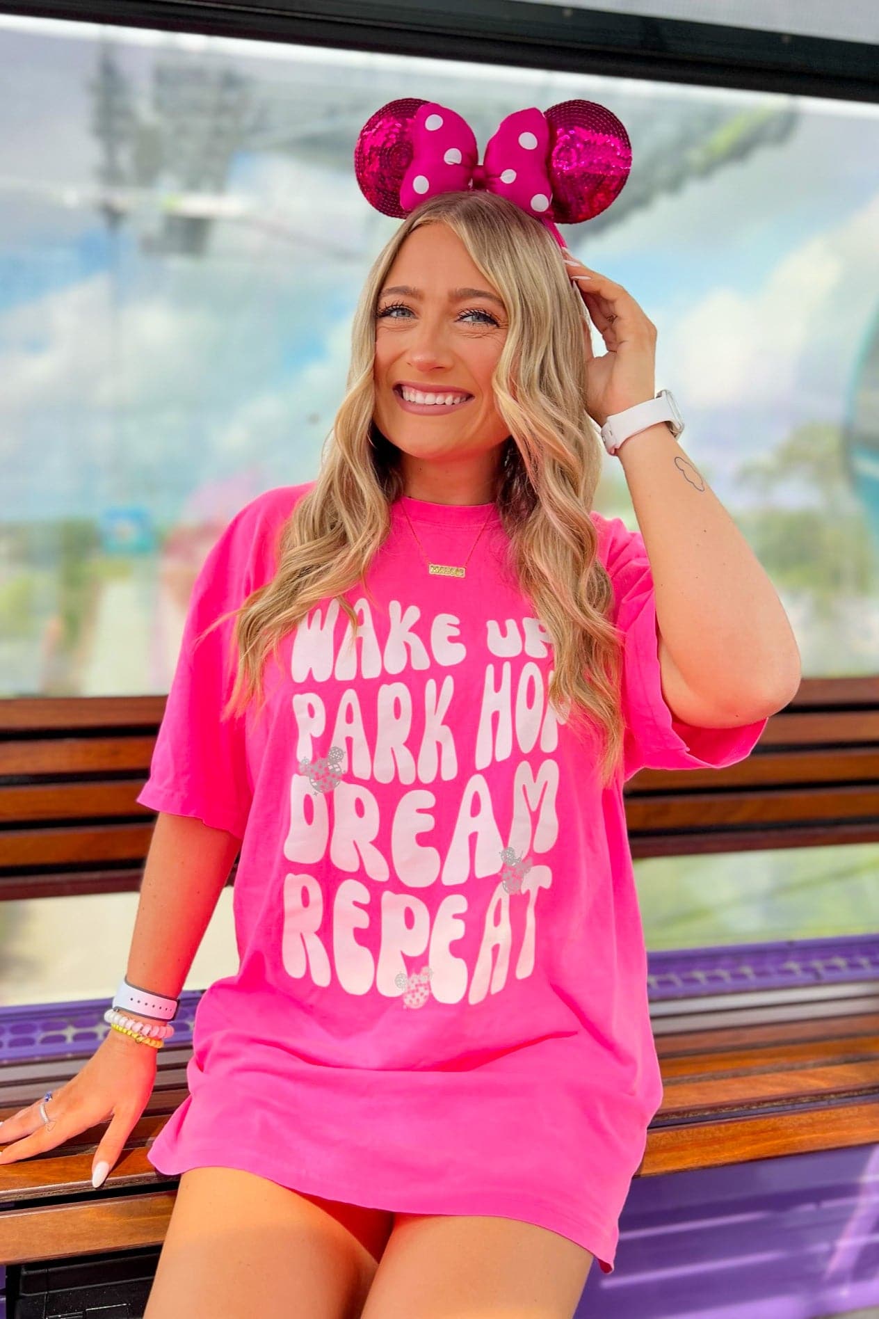  Wake Up. Park Hop. Dream. Repeat Retro Graphic Tee - BACK IN STOCK - Madison and Mallory