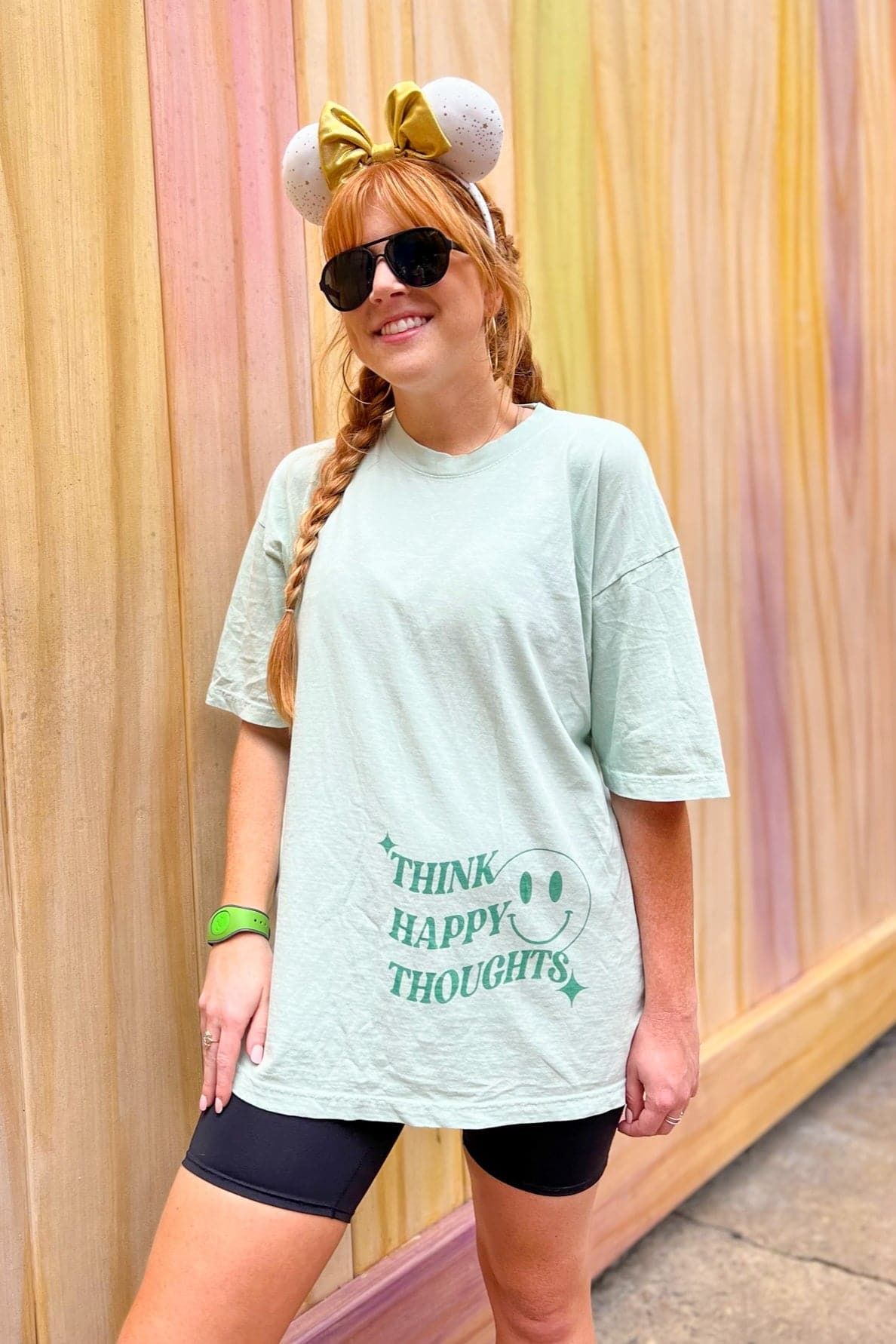  Think Happy Thoughts Oversized Graphic Tee - Madison and Mallory