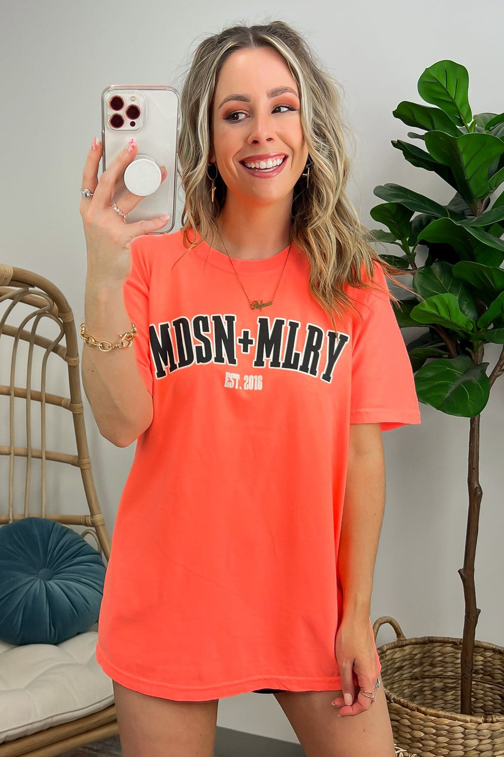 Neon Red Orange / SM MADISON + MALLORY 2016 Graphic Tee - Madison and Mallory