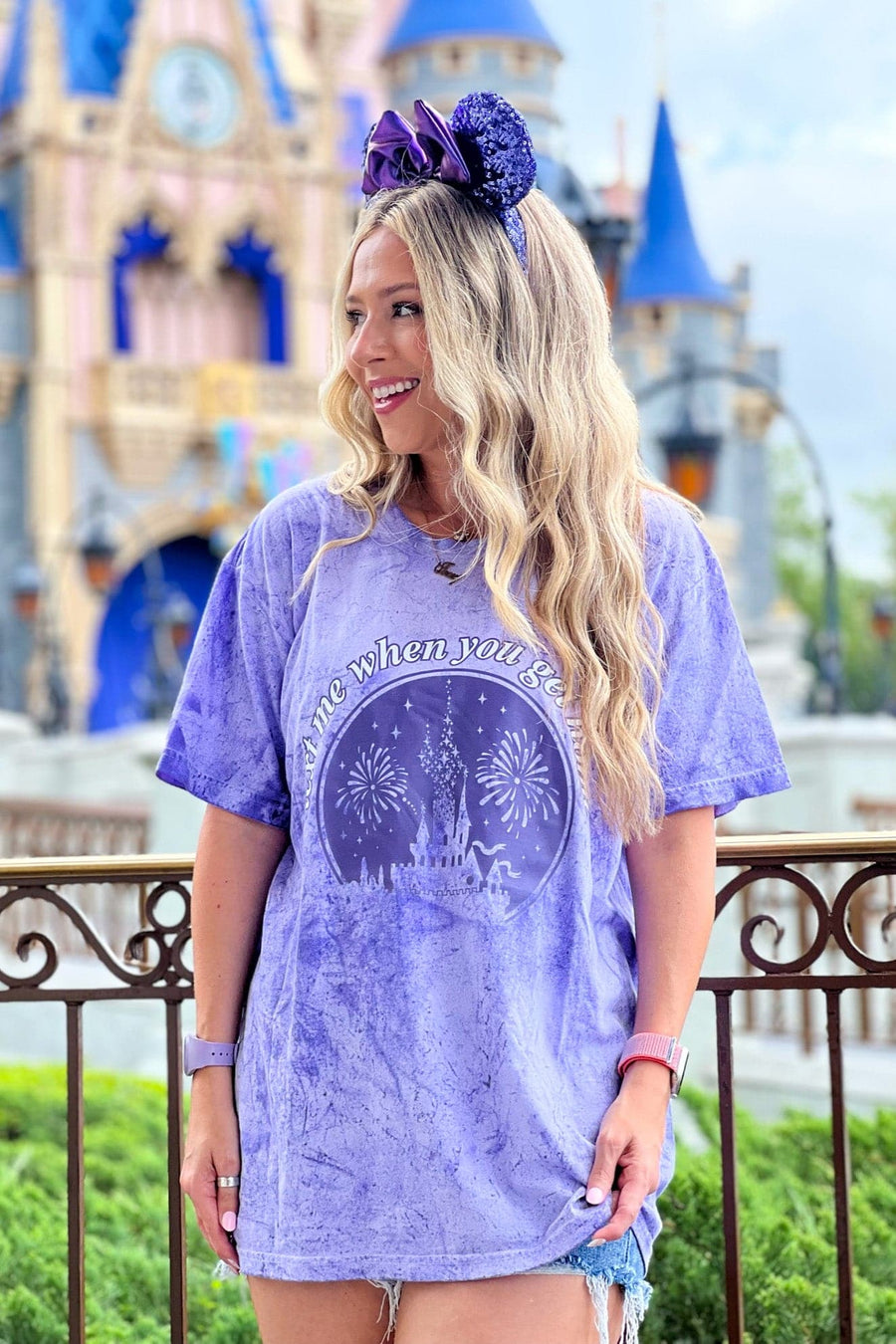 Amethyst / SM Text Me When You Get Home Castle Graphic Tee - Madison and Mallory