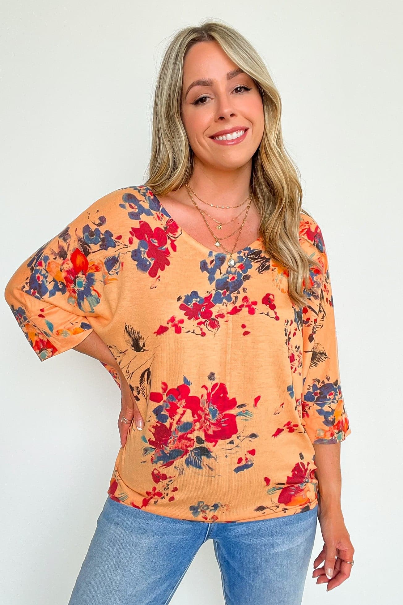  Alluring Expression Criss Cross Back Floral Top - FINAL SALE - Madison and Mallory