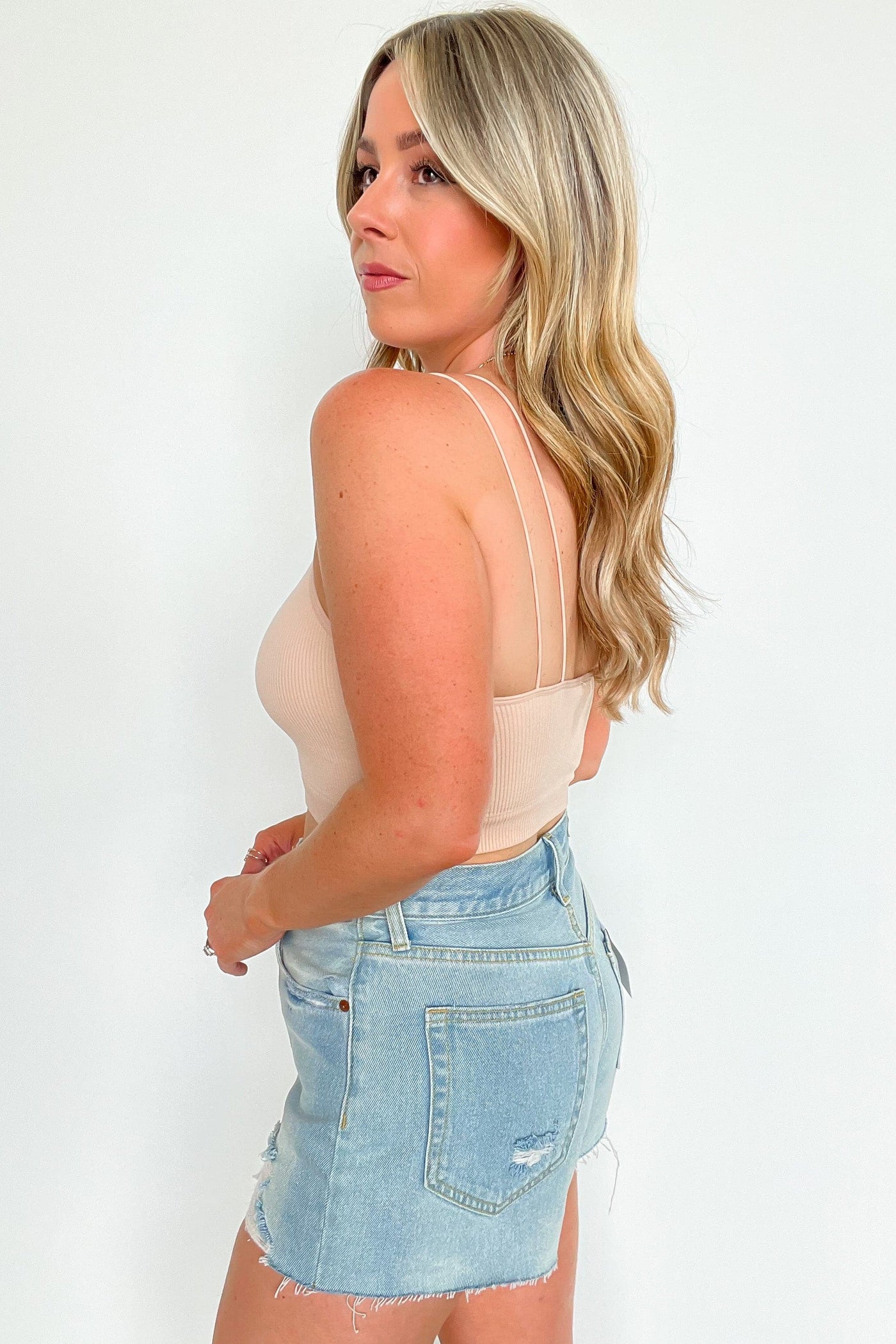  Ceci Ribbed Double Strap Bra Top - BACK IN STOCK - Madison and Mallory