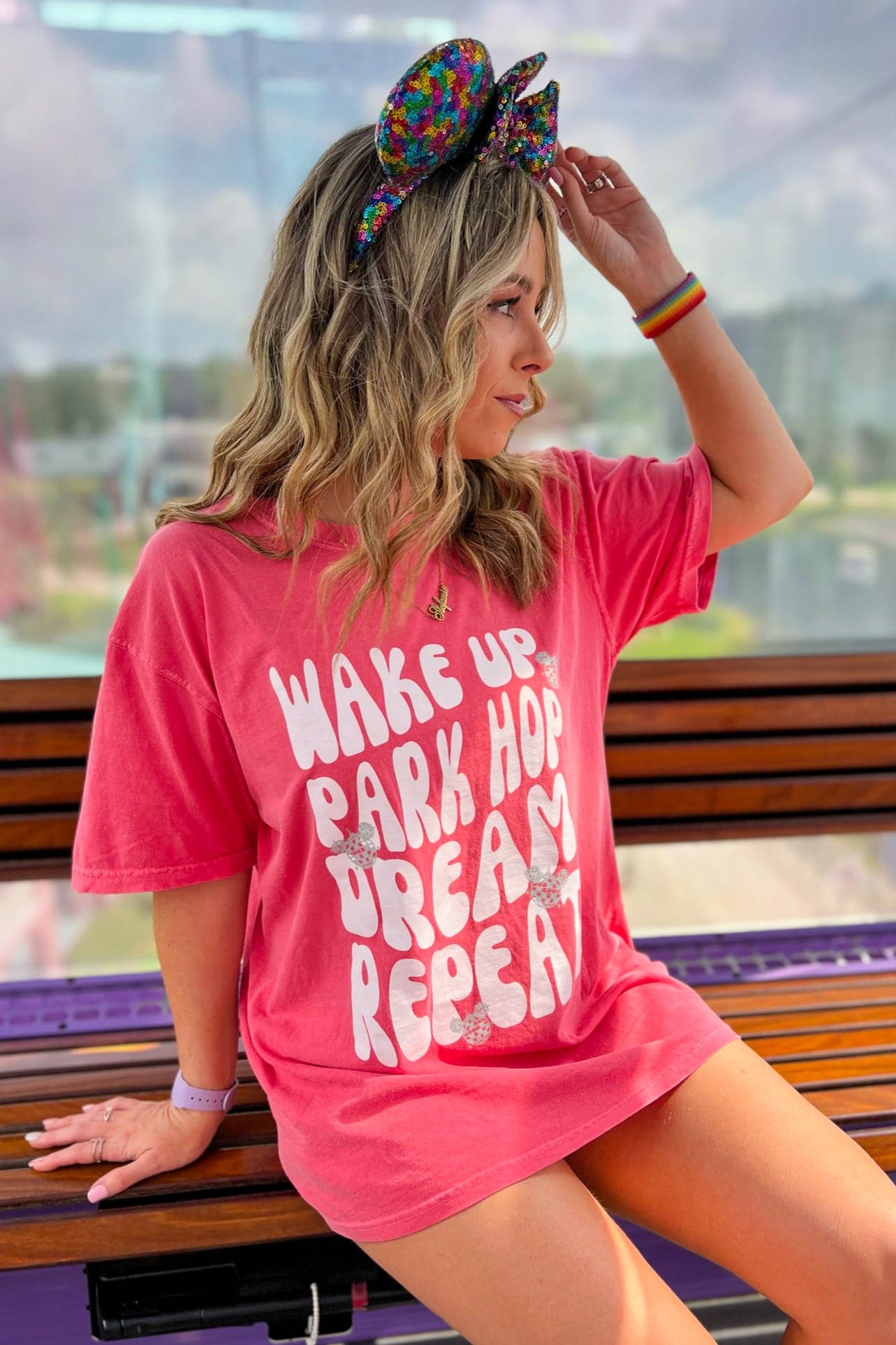  Wake Up. Park Hop. Dream. Repeat Retro Graphic Tee - BACK IN STOCK - Madison and Mallory