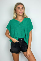 Necessary Charm V-Neck Side Slit Knit Top - BACK IN STOCK - Madison and Mallory
