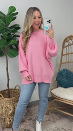 Easy Retreat Oversized Side Slit Sweater - FINAL SALE - Madison and Mallory