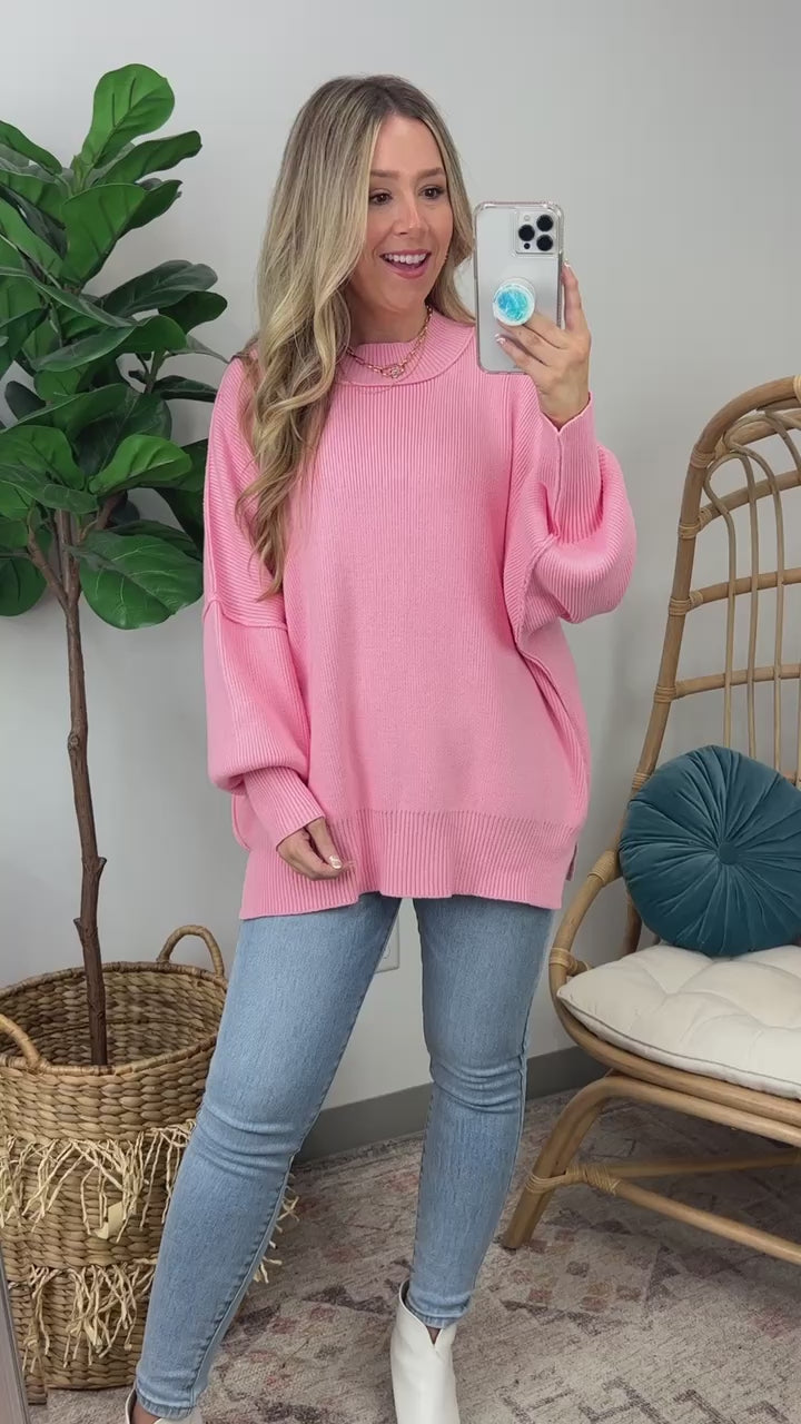 Easy Retreat Oversized Side Slit Sweater - FINAL SALE - Madison and Mallory