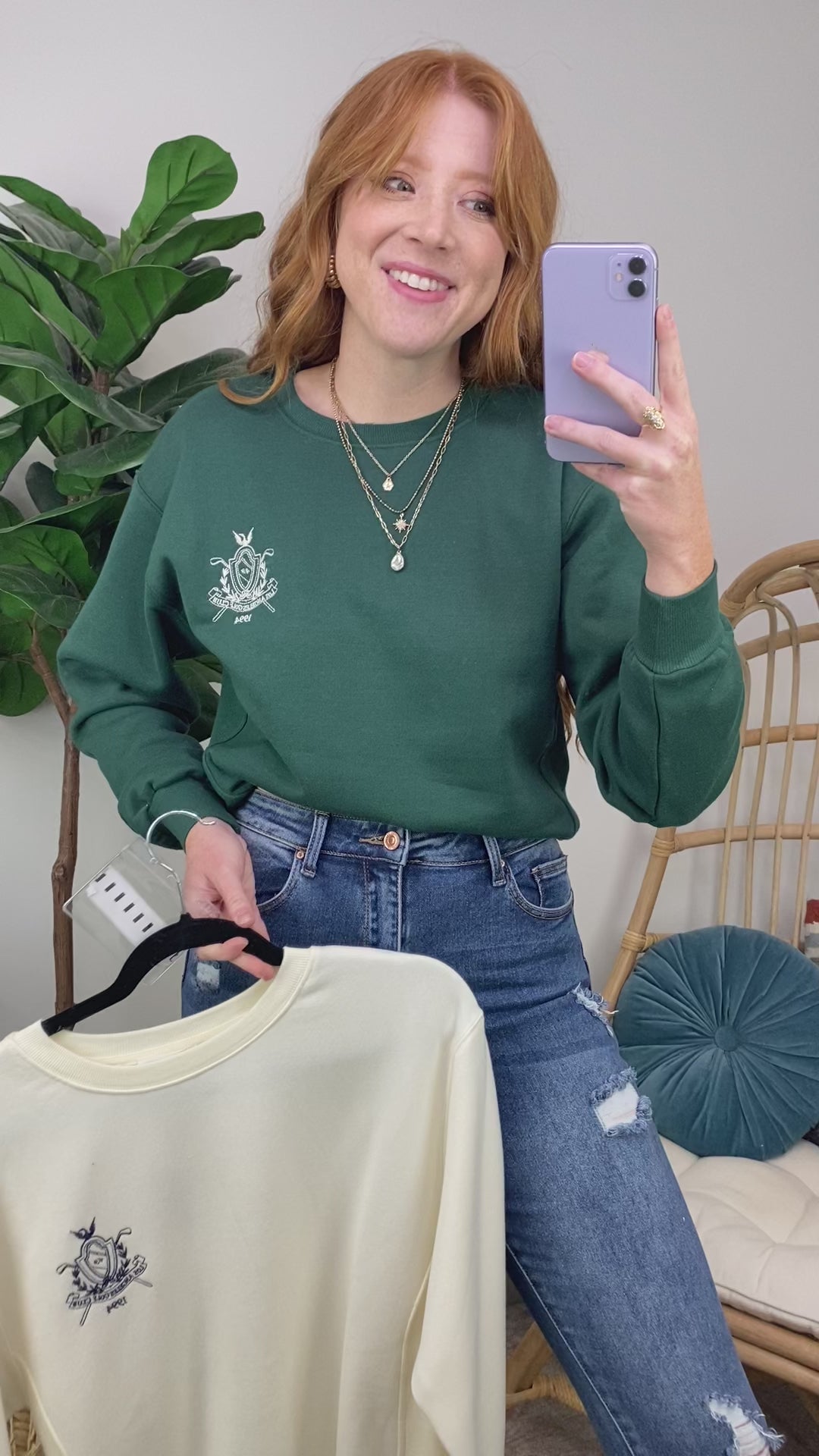 Golf Club Crest Logo Embroidered Pullover - FINAL SALE - Madison and Mallory