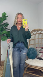Swinton Split V-Neck Knit Top - FINAL SALE - Madison and Mallory