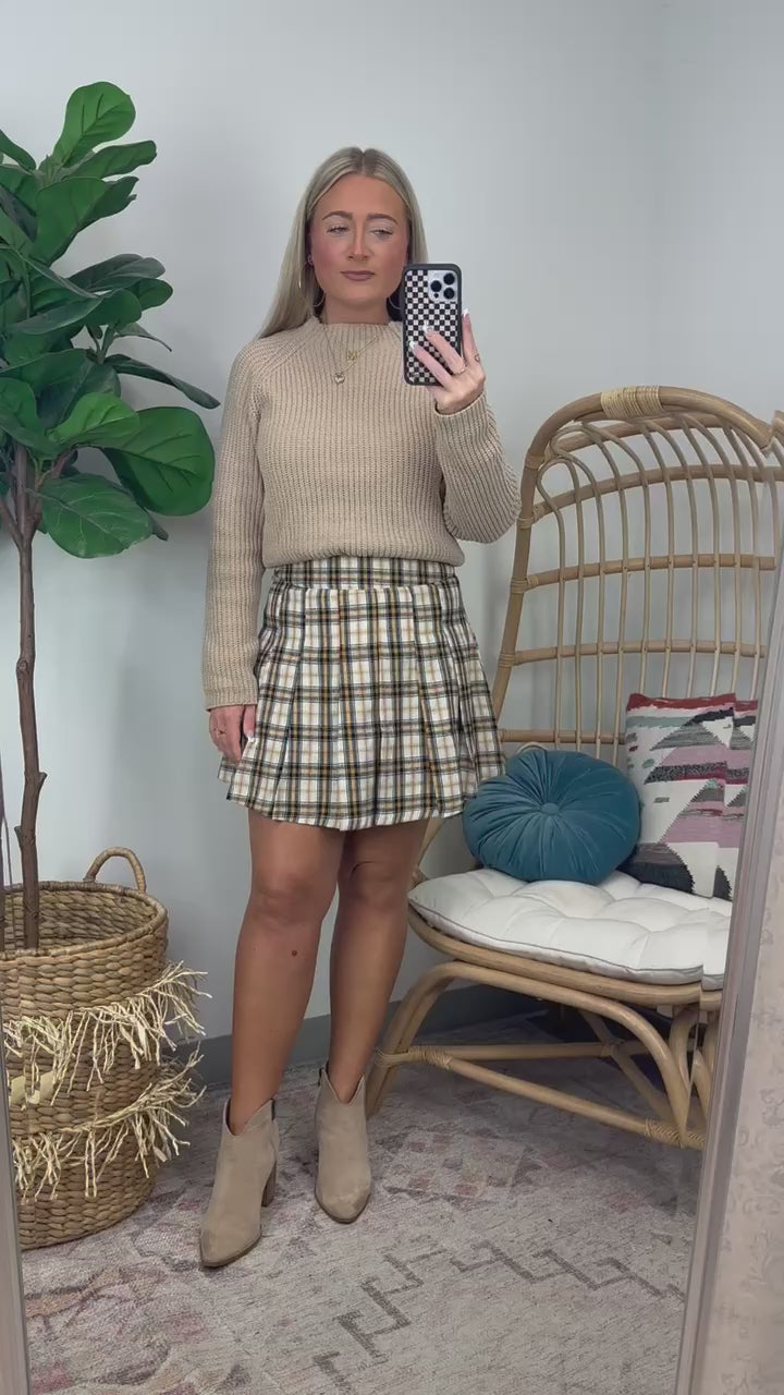 Tannins Pleated Plaid Skort - FINAL SALE - Madison and Mallory
