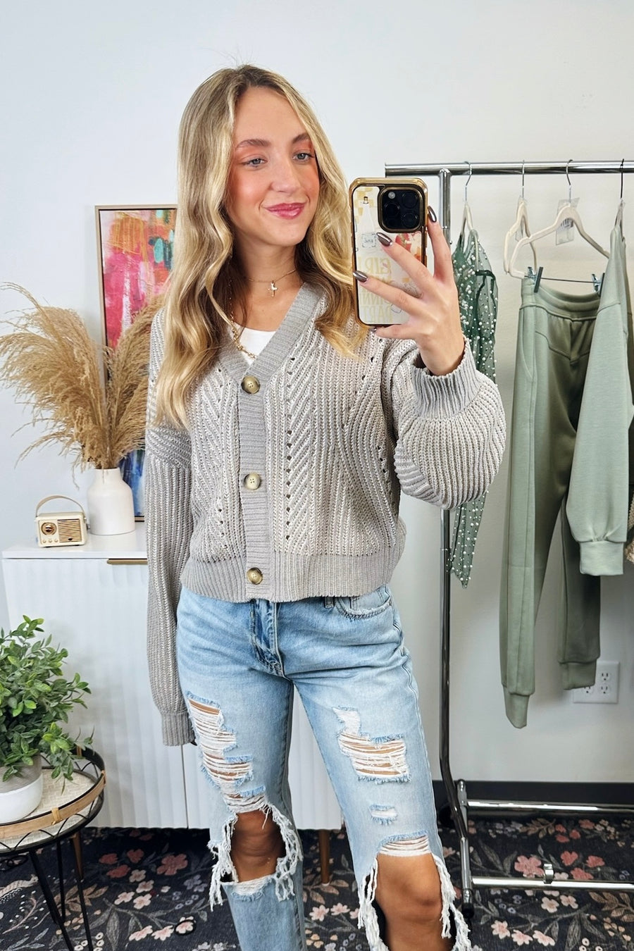 Signature Sunday Two Tone Button Down Cardigan - Madison and Mallory