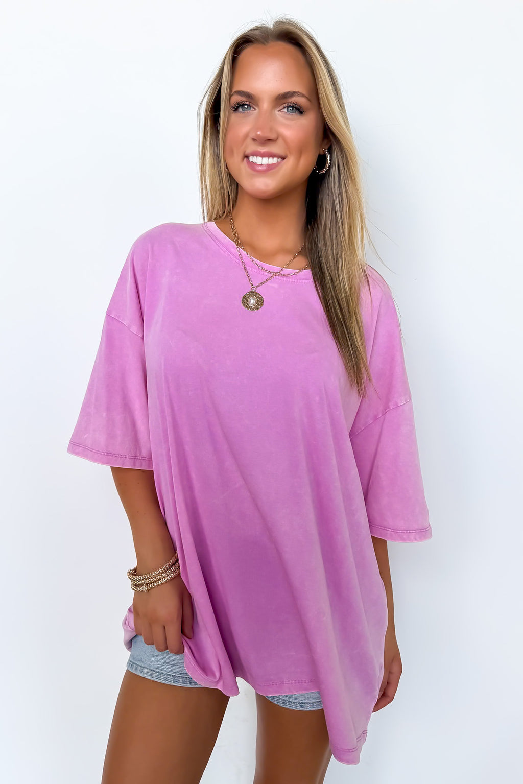 Weekend Awaits Mineral Wash Oversized Top