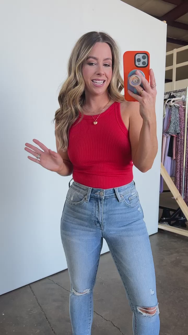 Calinah Ribbed Sleeveless Bodysuit - FINAL SALE - Madison and Mallory