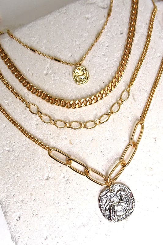  Altah Chain Layered Coin Necklace - Madison and Mallory