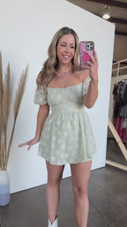 Floating Through Flowers Off Shoulder Romper - FINAL SALE - Madison and Mallory