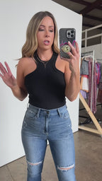 Anzah High Neck Racerback Tank Top - FINAL SALE - Madison and Mallory