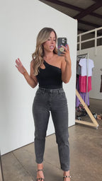 Shaynna High Waist Washed Straight Leg Jeans - FINAL SALE - Madison and Mallory