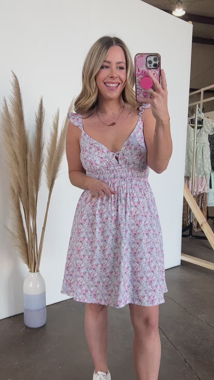 Desti Floral Ruffle Smocked Dress | CURVE - FINAL SALE - Madison and Mallory