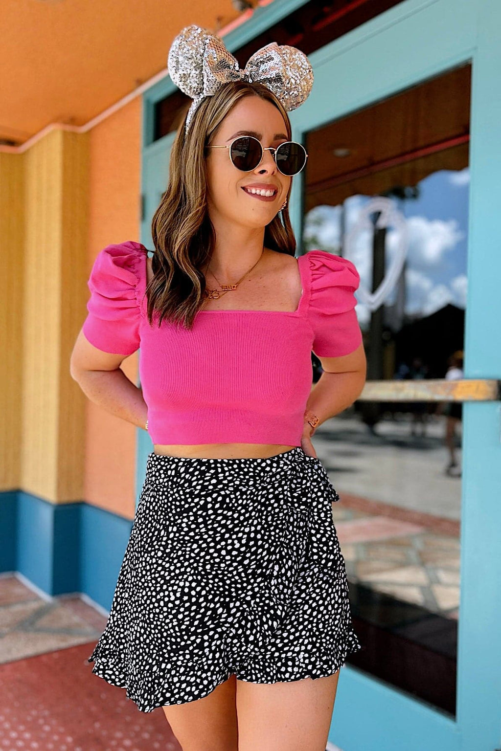 Black / S Irresistible Effect Dot Ruffle Wrap Skort - FINAL SALE - Madison and Mallory
