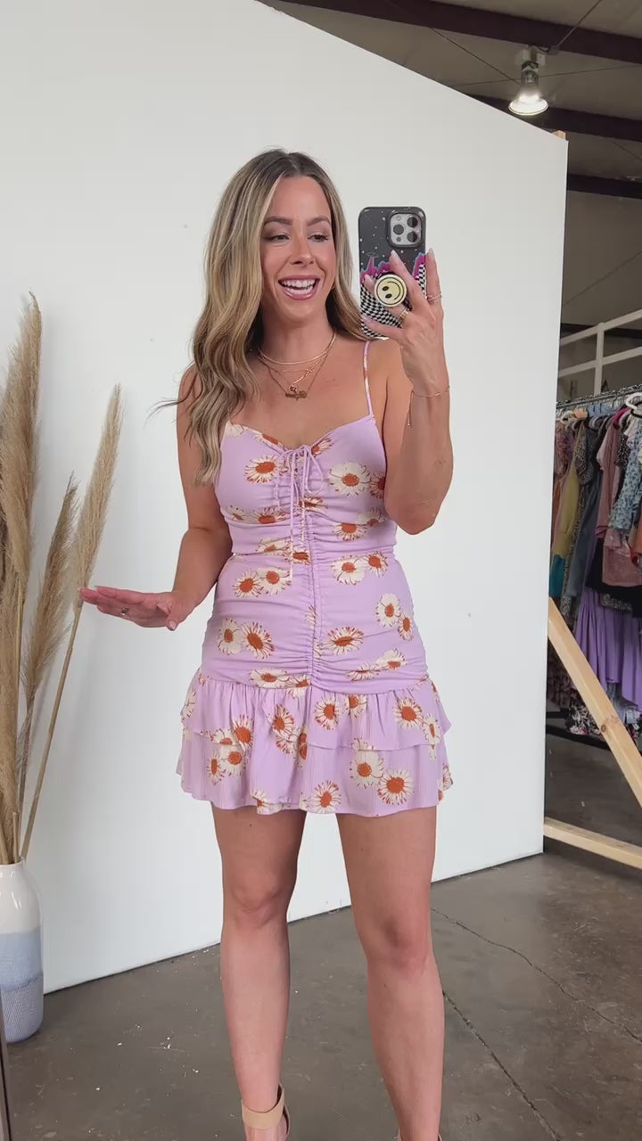 Garden Blooms Floral Ruched Ruffle Dress - FINAL SALE - Madison and Mallory