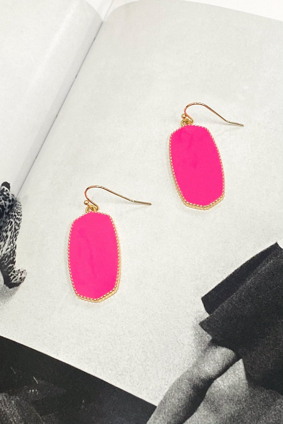 Fuchsia Adored by You Stone Drop Earrings - Madison and Mallory