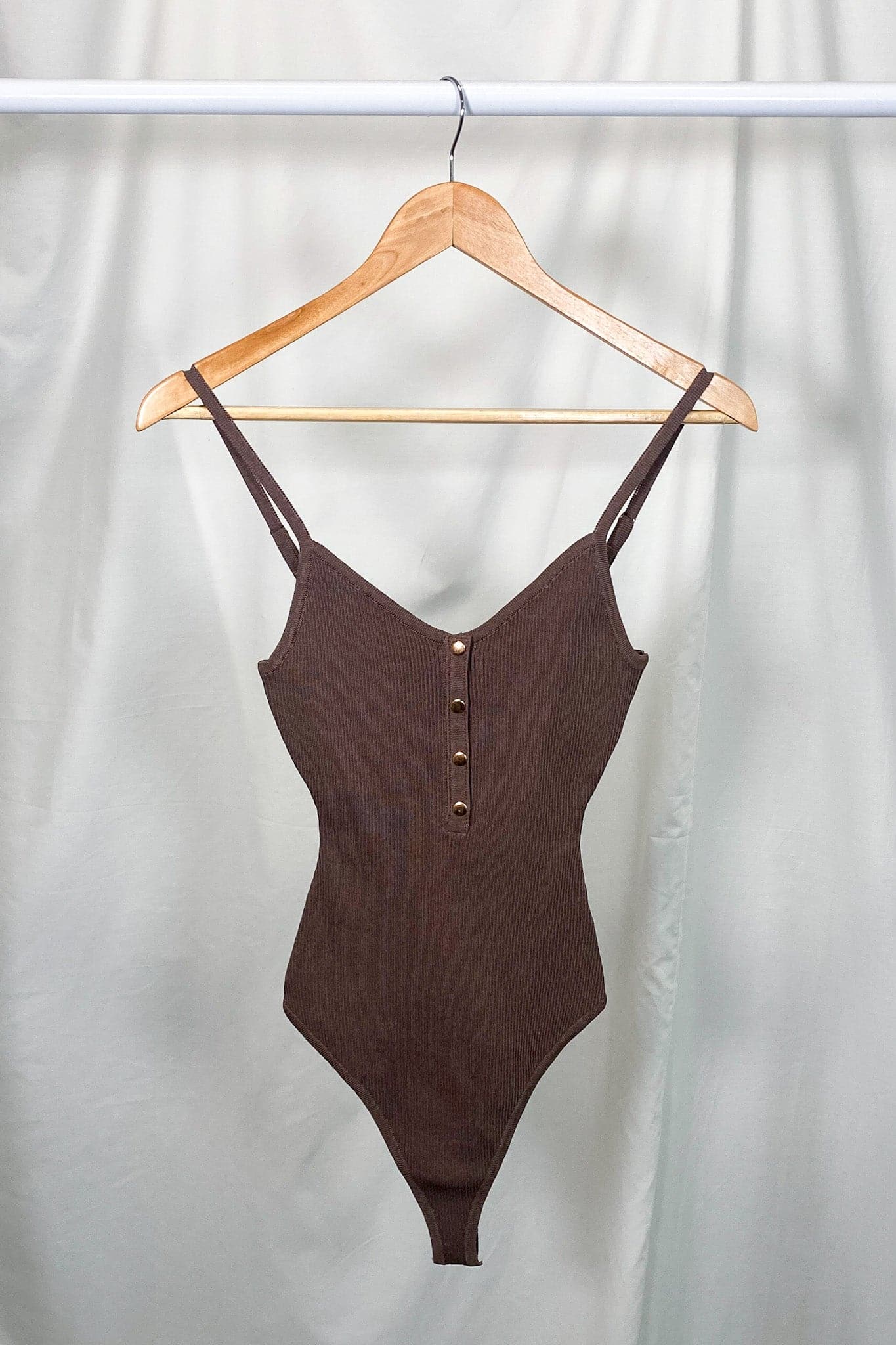 Cocoa / S Adriane Button Detail Knit Bodysuit - FINAL SALE - Madison and Mallory