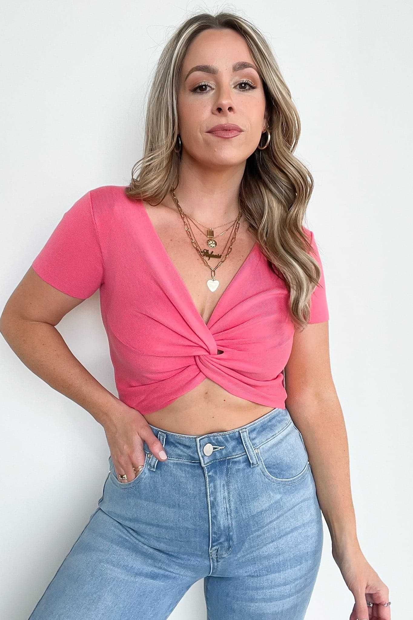  Alecia Twist Front Top - FINAL SALE - Madison and Mallory