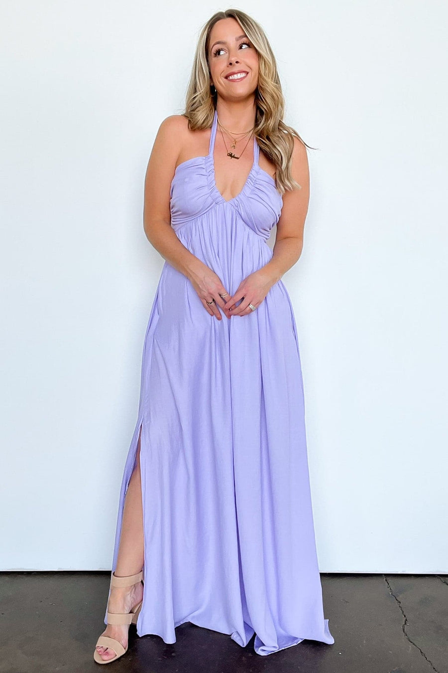  Alexaly Flowy Halter Maxi Dress - FINAL SALE - Madison and Mallory