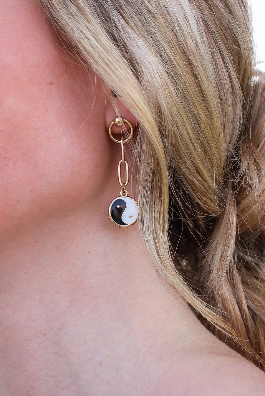 Gold All About Balance Yin Yang Earrings - Madison and Mallory