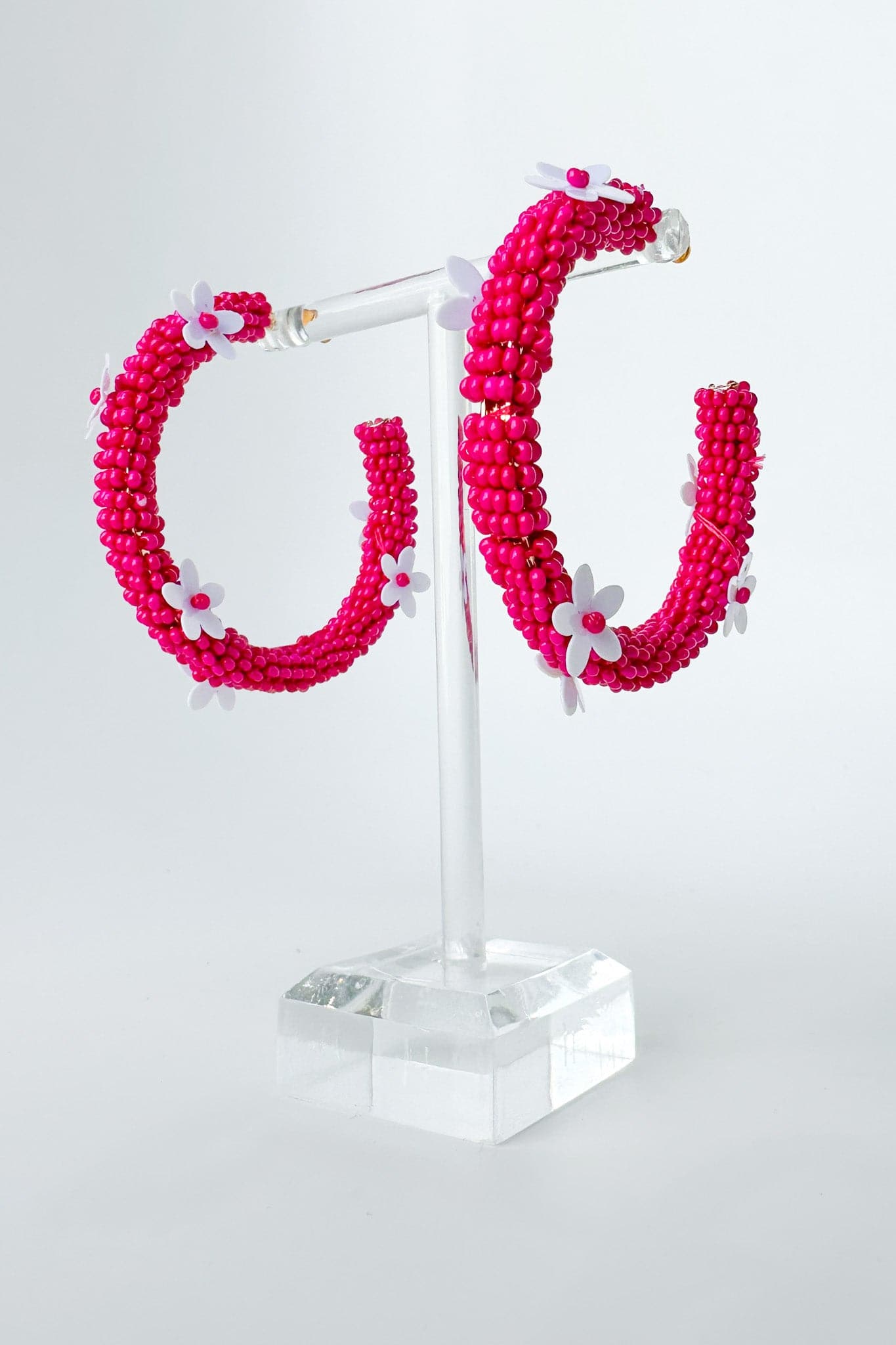 All About Sunshine Seed Bead Floral Hoop Earrings - FINAL SALE - Madison and Mallory