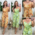 Aloha Spirit Tropical Print Tie Front Jumpsuit - FINAL SALE - Madison and Mallory