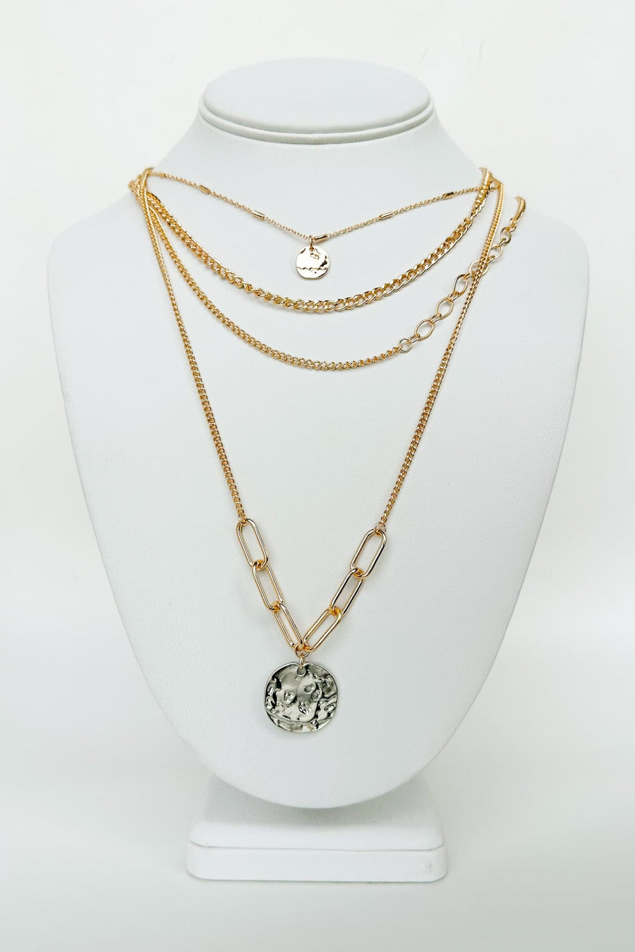 Gold Altah Chain Layered Coin Necklace - Madison and Mallory