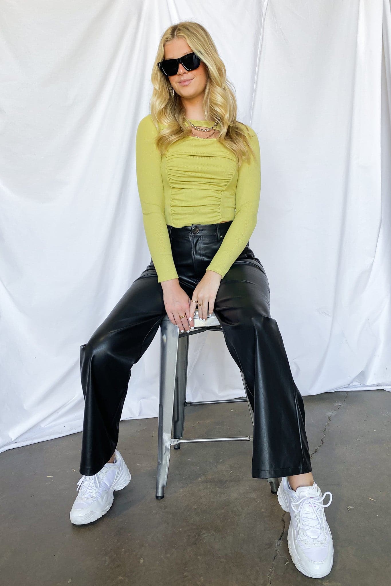  Sleek Style Wide Leg Faux Leather Pants - FINAL SALE - Madison and Mallory