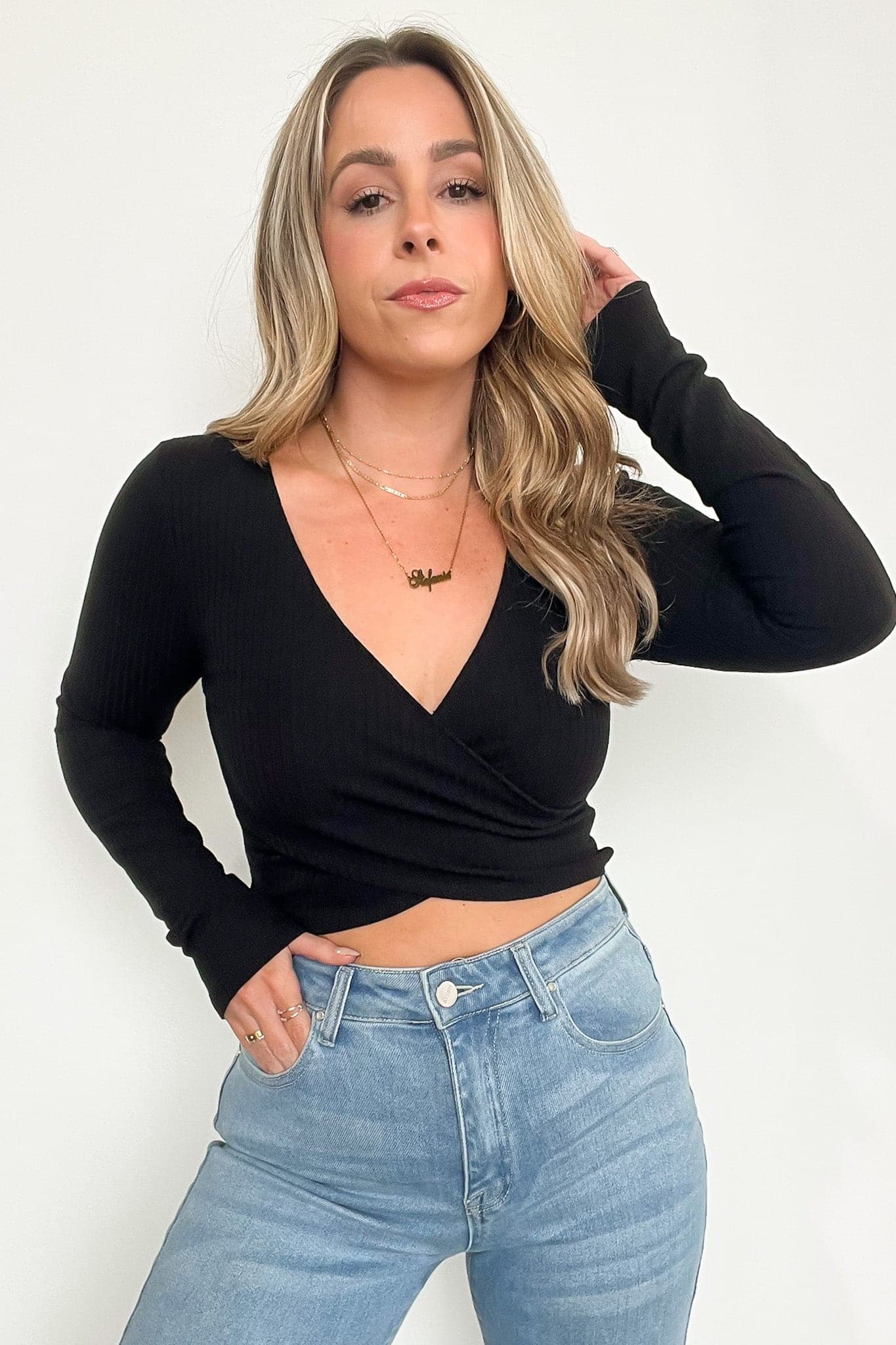 Andra Ribbed Wrap Crop Top FINAL SALE Madison Mallory