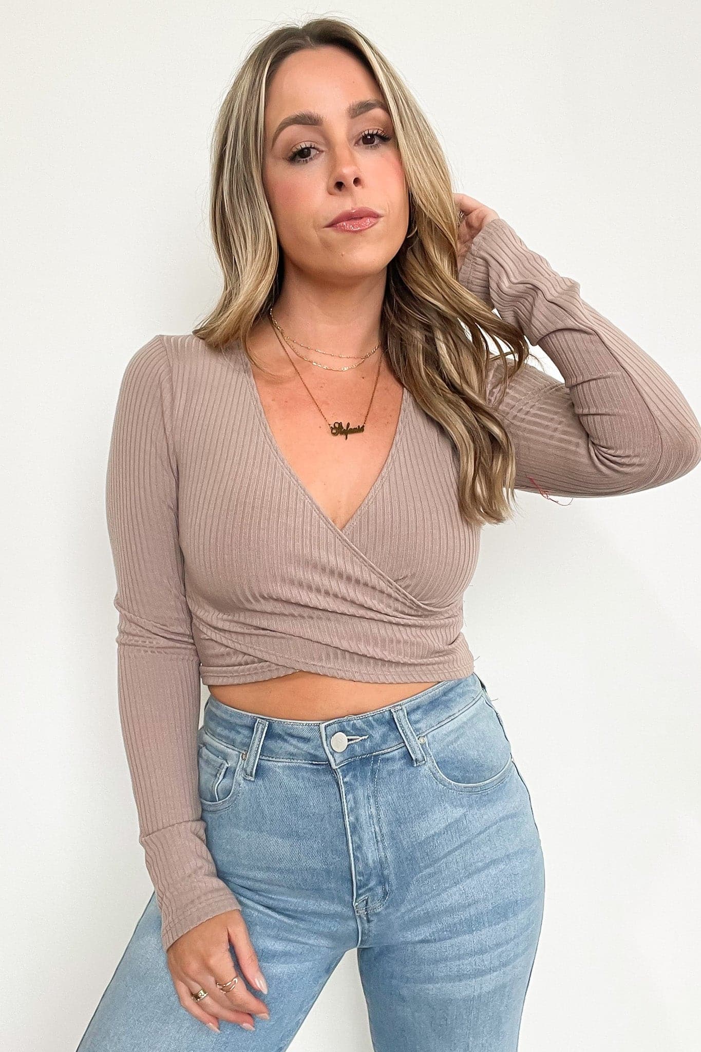 Andra Ribbed Wrap Crop Top - FINAL SALE · Madison + Mallory Andra Ribbed Wrap Crop Top - FINAL SALE · Madison + Mallory