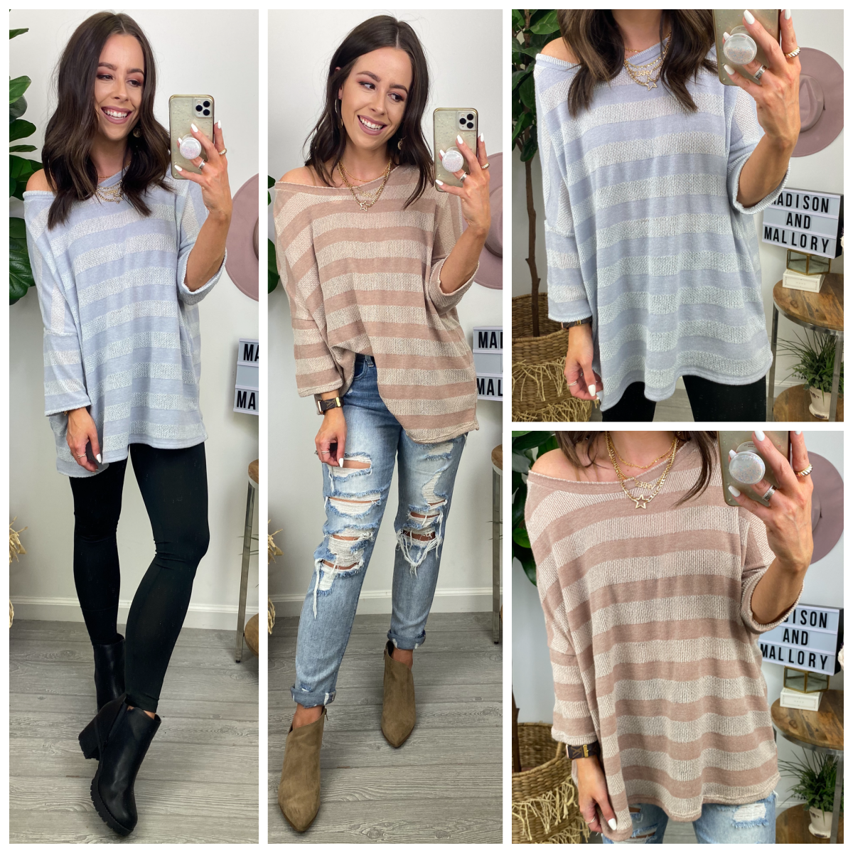  Another Story Striped Knit Relaxed Top - Madison and Mallory