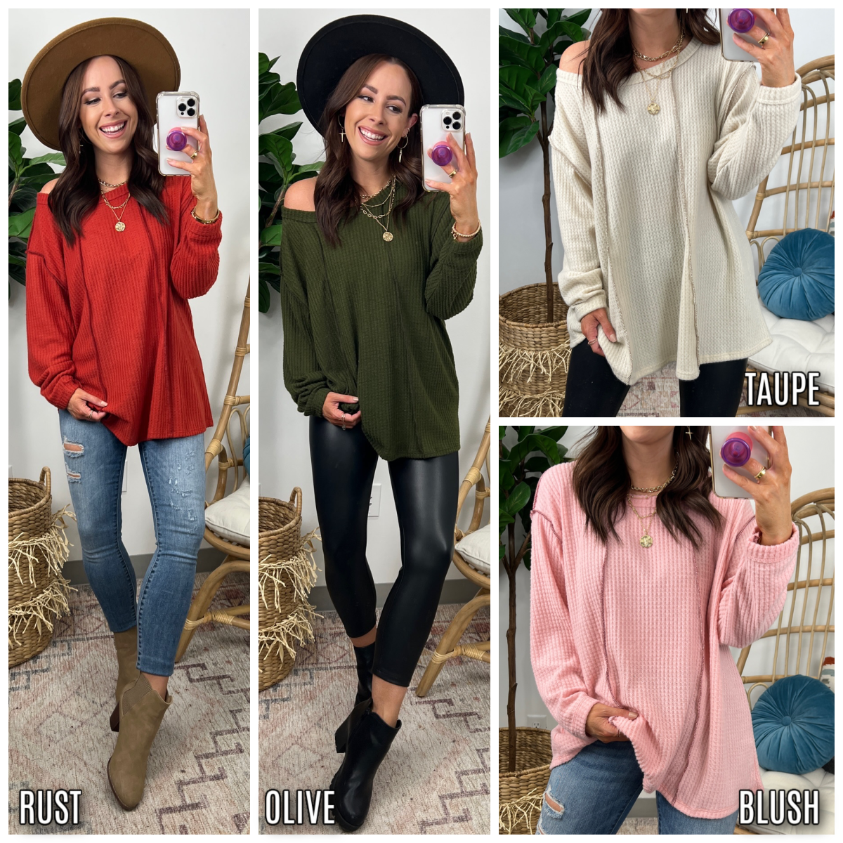  Anticipating this Moment Relaxed Waffle Knit Top - FINAL SALE - Madison and Mallory