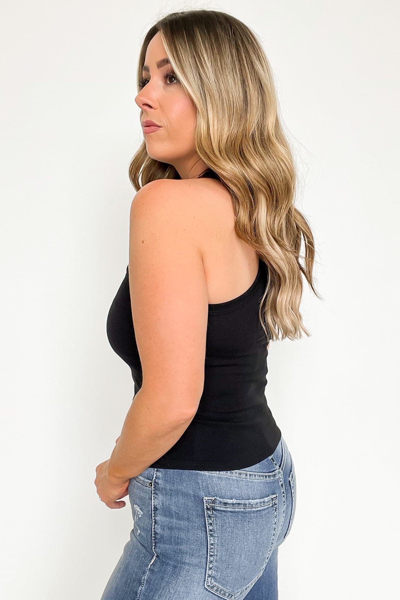  Anzah High Neck Racerback Tank Top - FINAL SALE - Madison and Mallory